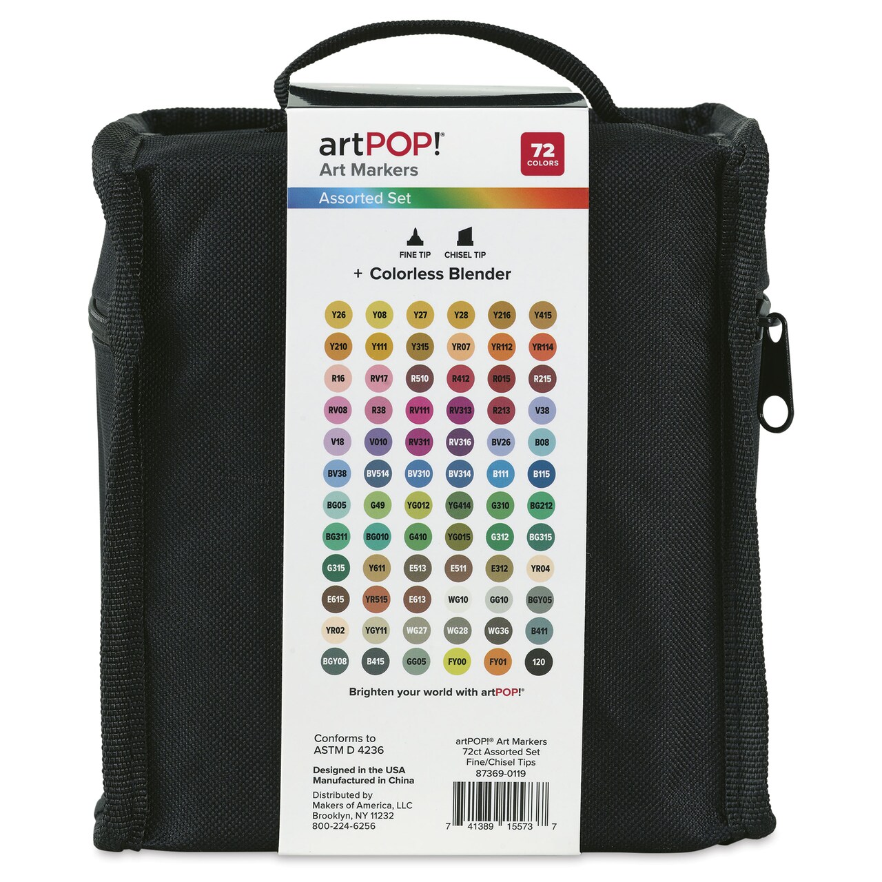 artPOP! Alcohol Marker – 72 Colors with Blender – Chisel & Fine Tip – Double Tipped Alcohol Marker Set, Alcohol-Based Ink for Adult Coloring, Manga, Illustration, Alcohol Sketch Marker Set